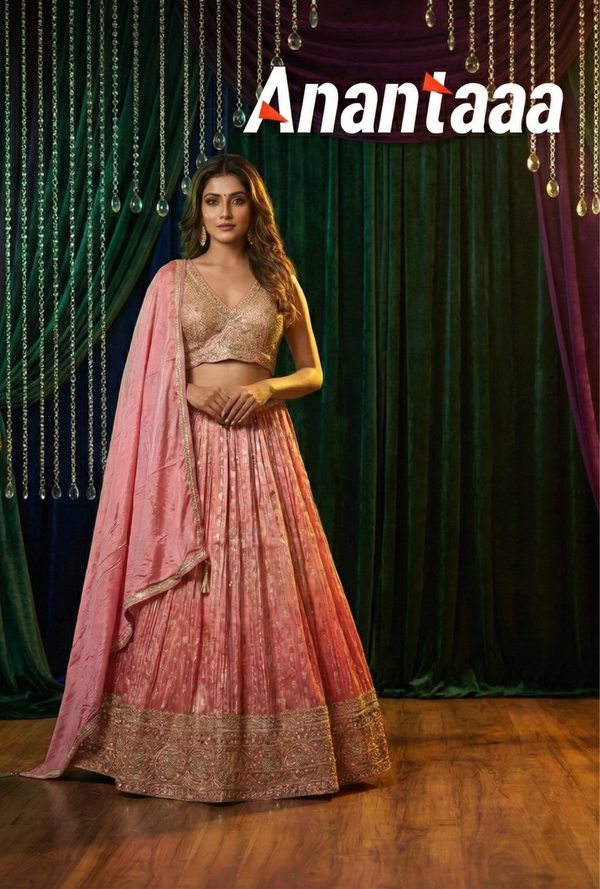 Luxury Ivory Sequins Embroidered Lehenga Choli