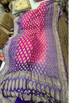 Banarasi Kaddi Georgette jangalo Bandhej Saree