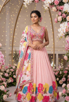 Pastel Pink Floral Designer Lehenga Choli