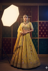Mustard Silk Heavy Handwork Bridal Lehenga Choli
