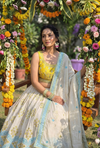 Yellow Ivory Floral Embroidered Lehenga Choli