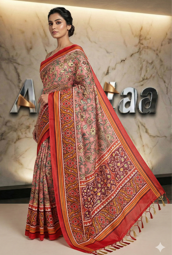 Kalamkari Print Saree