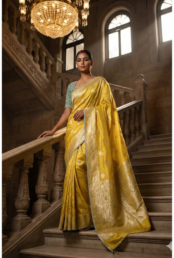 SAREE WITH HANDWORK BLOUSE