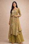 Premium Indo-Western Choli Palazzo Set with Embroidered Shrug – Festive & Wedding Wear