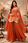 Stylish Choli Palazzo Set with Koti – Available in 2 Colours | Festive Wear