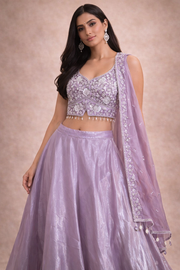 Designer Jimichu Crop Top – Elegant Festive & Party Wear