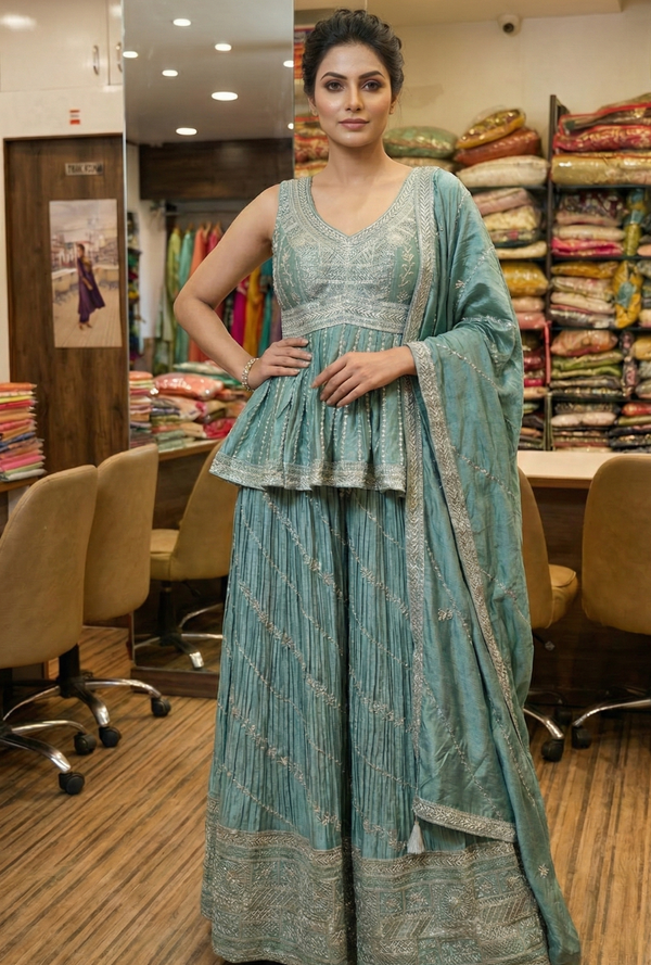 Elegant peplum style Crop Top